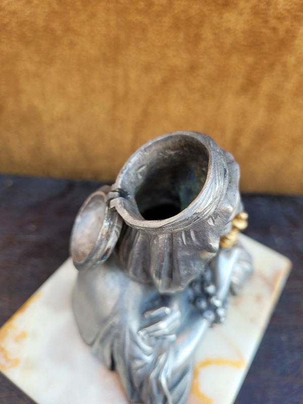 Alp Giroux, Silvered Bronze Inkwell, Orientalist, 19th Century