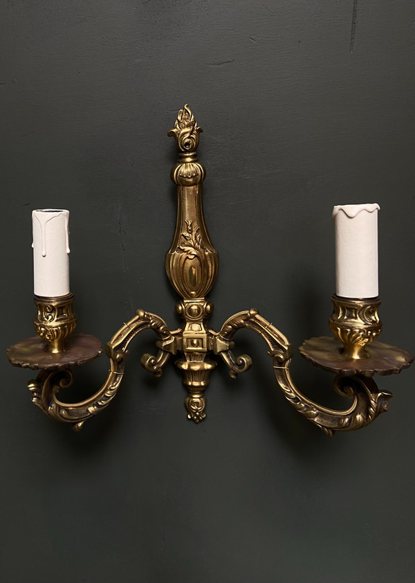 Paar Wandleuchten Rocaille-Stil