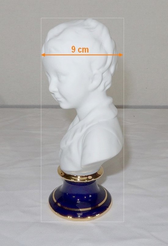  Piccolo busto di Alexandre Brongniart in biscotto di Limoges, da J.A. Houdon - metà XX secolo