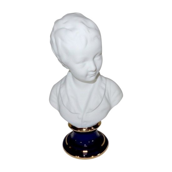 Piccolo busto di Alexandre Brongniart in biscotto di Limoges, da J.A. Houdon - metà XX secolo
