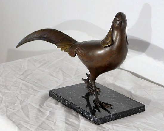  Important sculpture "The Pheasant" by Lorino, Art Deco - Early 20th century