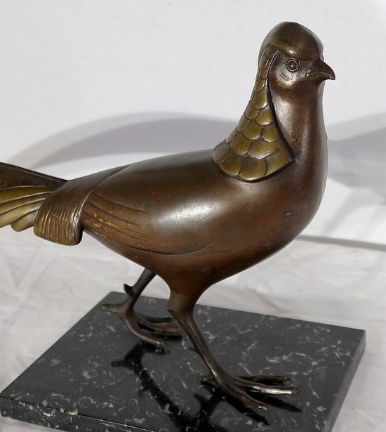  Important sculpture "The Pheasant" by Lorino, Art Deco - Early 20th century