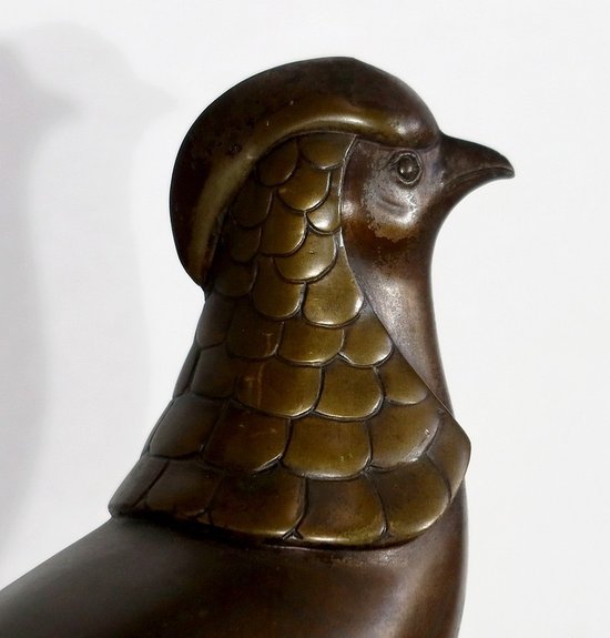  Important sculpture "The Pheasant" by Lorino, Art Deco - Early 20th century