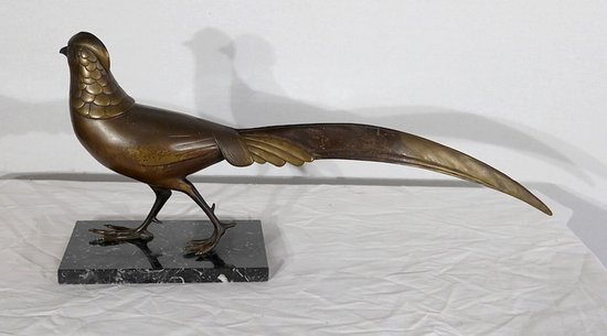  Important sculpture "The Pheasant" by Lorino, Art Deco - Early 20th century