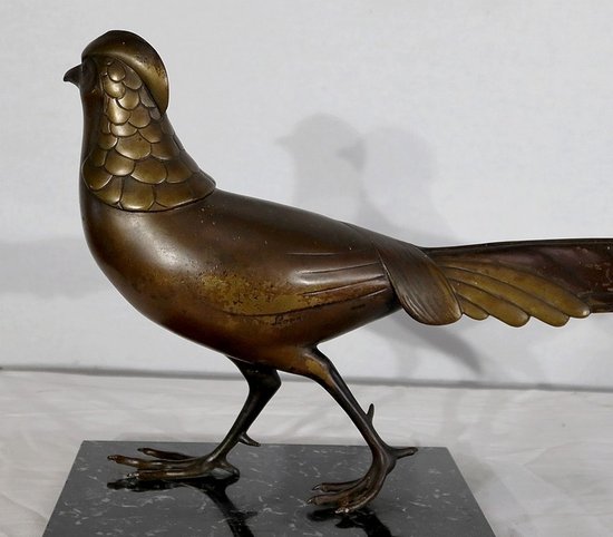  Important sculpture "The Pheasant" by Lorino, Art Deco - Early 20th century