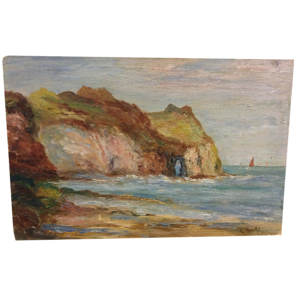 The cliffs of Etretat signed C. HARDY