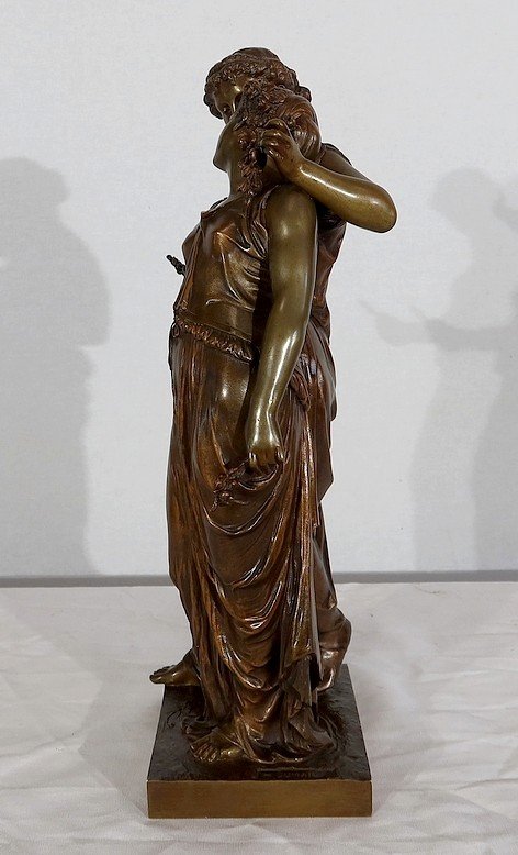  Importante bronzo "Giovani donne romane" di H. Dumaige - XIX secolo