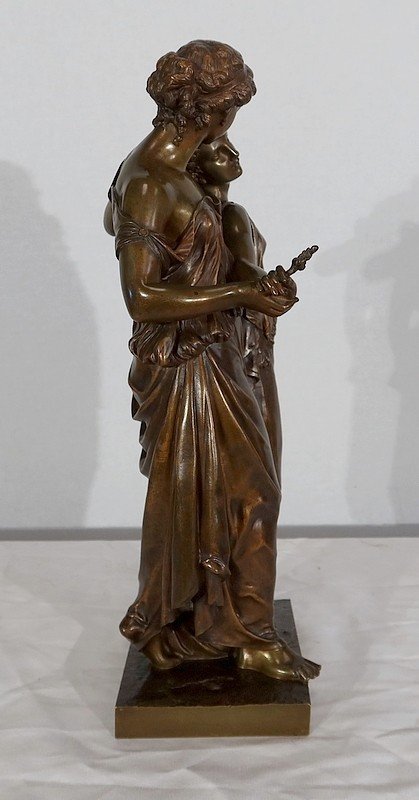  Importante bronzo "Giovani donne romane" di H. Dumaige - XIX secolo