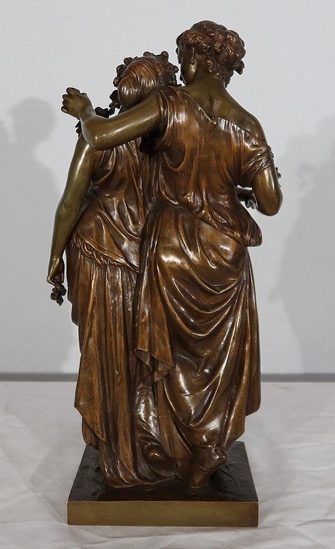  Importante bronzo "Giovani donne romane" di H. Dumaige - XIX secolo