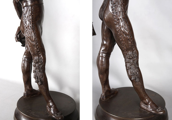 Taureaumachie in bronzo, 67 cm, 1910 circa, di Edmond DESCA 1855/1918, Matador, Toréador