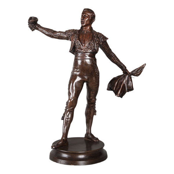 Taureaumachie in bronzo, 67 cm, 1910 circa, di Edmond DESCA 1855/1918, Matador, Toréador