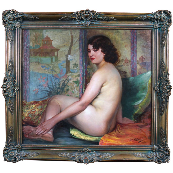 Nackt von 1944, von Emile Van Damme, 112 cm, Französische Schule