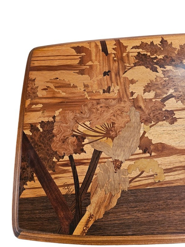 Emile Gallé Table à Ecrire Art Nouveau "Ombelles et Papillons"