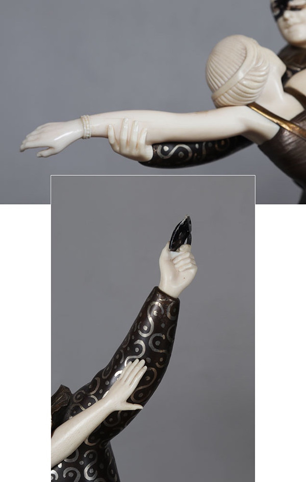 Alexandre KELETY 1874/1940, criselefantino 48 cm, Art Déco, le ballerine