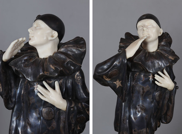 Claude MIRVAL 1889/1973, Crisalide, 55 cm, Art Déco, Pierrot