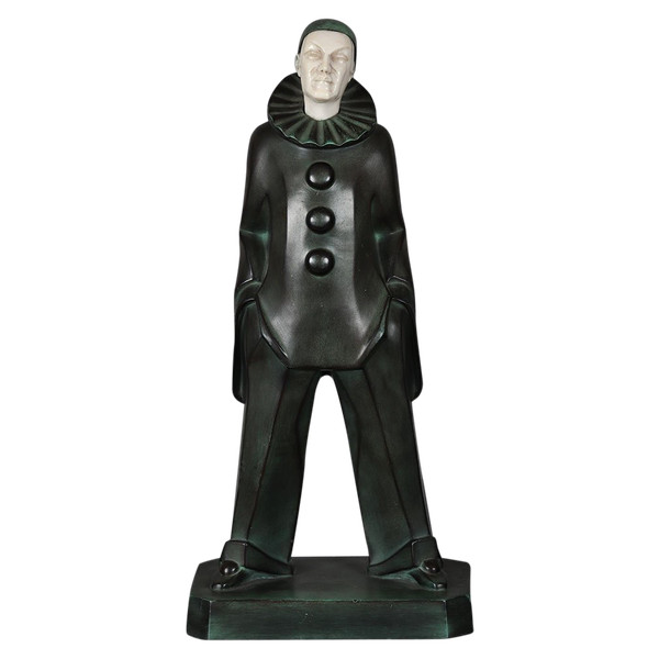 MAX Le VERRIER, Chryselephantine 45 cm, Art Déco, Pierrot