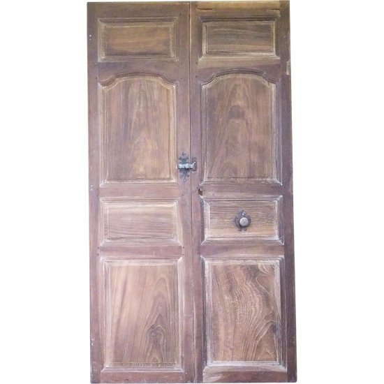 Antique walnut double door with woodwork doors from the 18th century