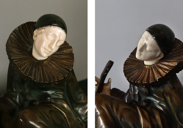 Alfred GILBERT 1854/1934, Chryselephantine, Art Déco, Pierrot