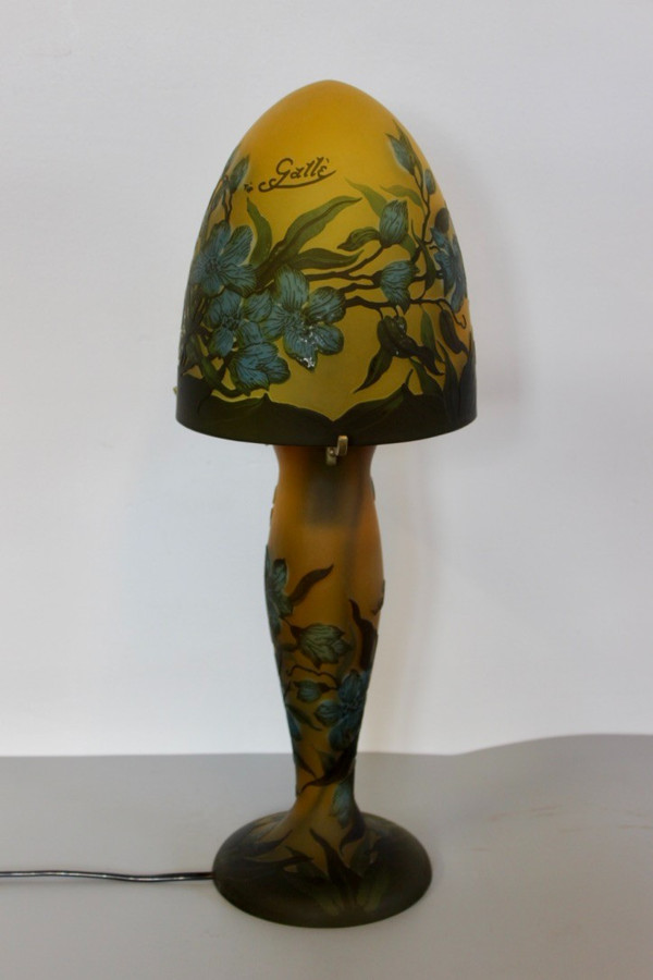 Gallé Tip Mushroom Lamp About 1980