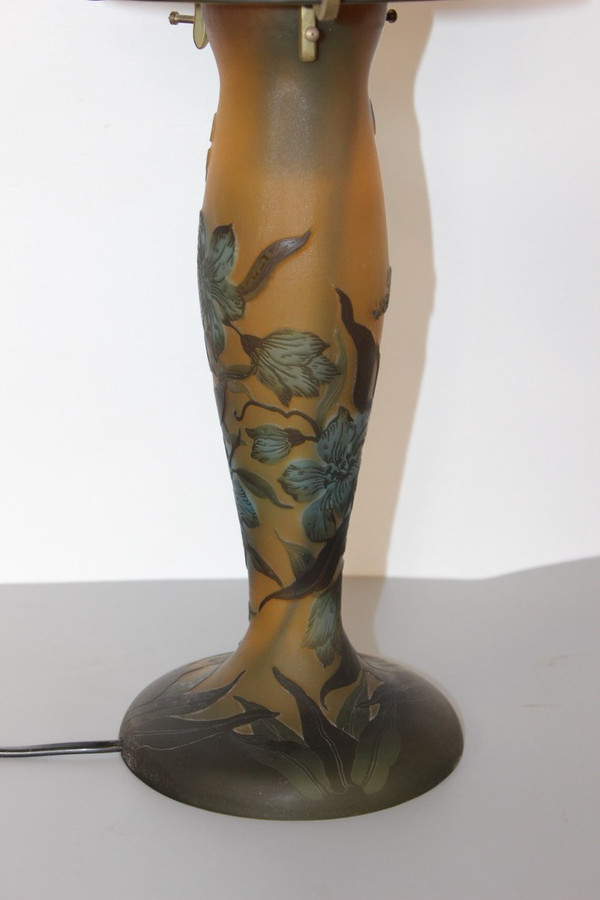 Gallé Tip Mushroom Lamp About 1980