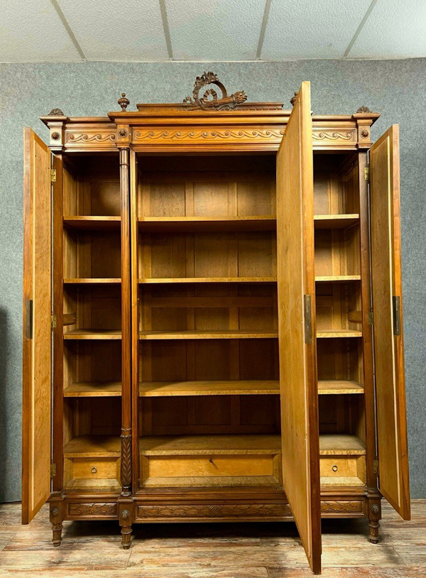 Louis XVI walnut armoire library circa 1850