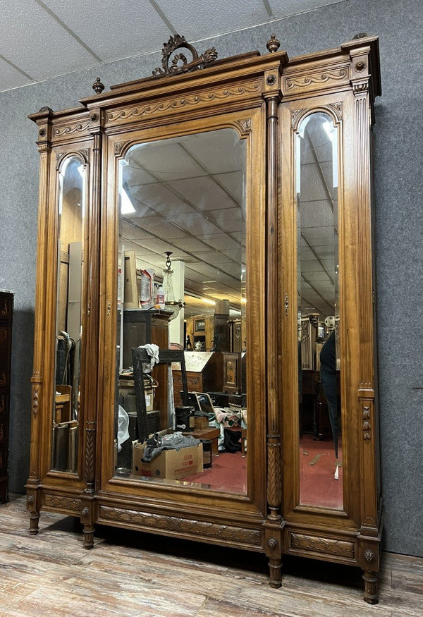 Louis XVI walnut armoire library circa 1850