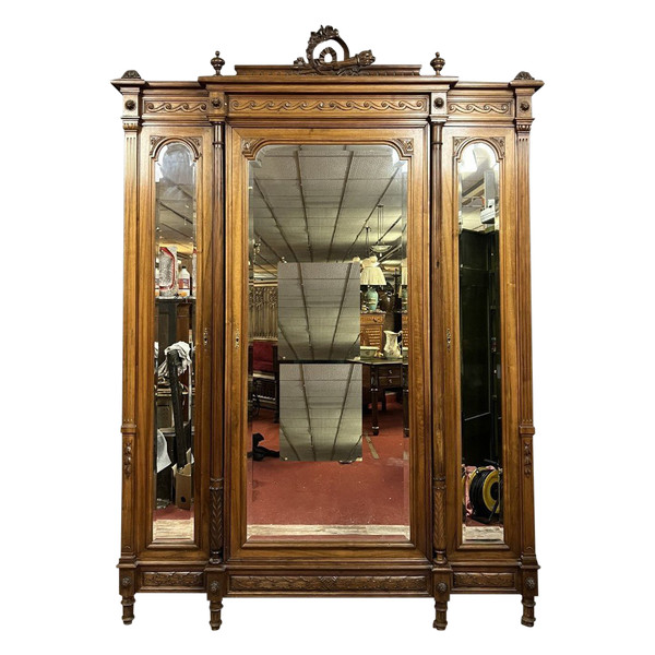Louis XVI walnut armoire library circa 1850