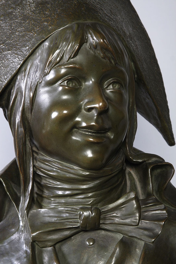 Bronzo XIX secolo, 69 cm, firmato Alfred RICHARD 1844/1884, Bambino rivoluzionario