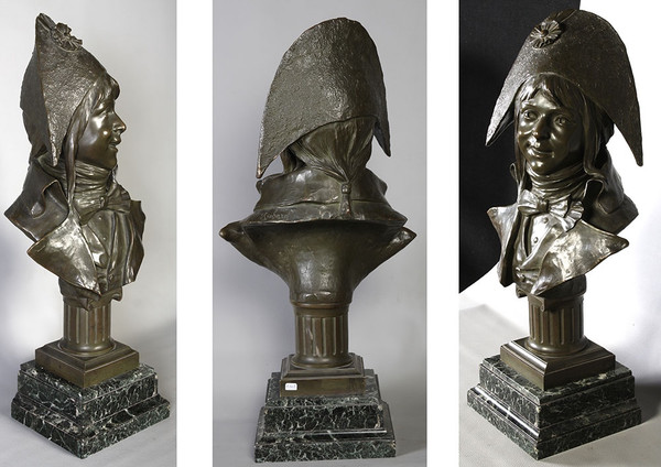 Bronzo XIX secolo, 69 cm, firmato Alfred RICHARD 1844/1884, Bambino rivoluzionario