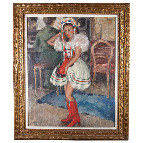 Hungarian dancer, dated 1941, 125 cm, signed Willy JOCQUE 1900/1960
