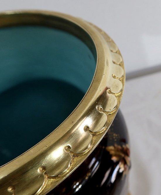 Coppia di vasi in terracotta e bronzo, di E. Gilles - seconda metà del 19° secolo