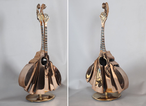 ARMAN 1928/2005, Gilded bronze, Cut-out mandolin