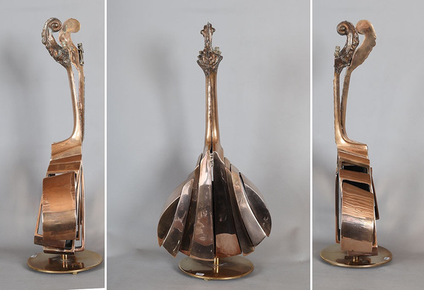 ARMAN 1928/2005, Gilded bronze, Cut-out mandolin