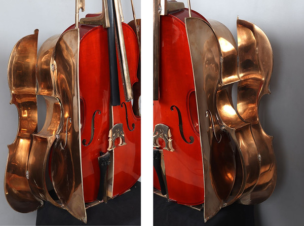 ARMAN 1928/2005, in the series “Destruction” the cello, 120 cm
