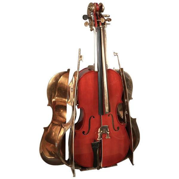 ARMAN 1928/2005, in the series “Destruction” the cello, 120 cm