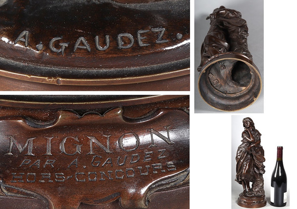 19th century bronze by Adrien GAUDEZ 1845/1902, "Mignon" heroine of the Opéra Comique