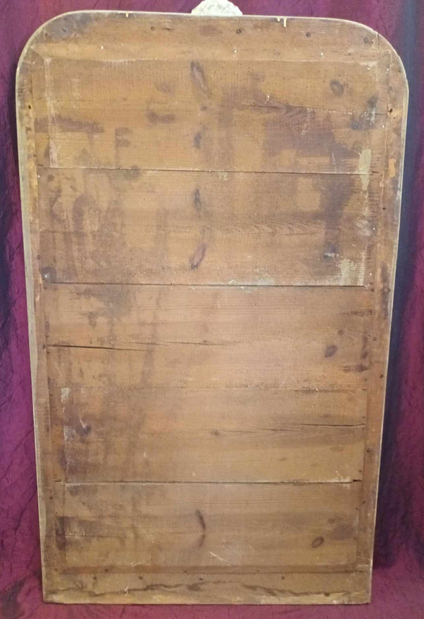 71 x 123 cm schmaler alter Spiegel, Blumendekor, Mercury Ice