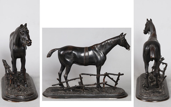 Bronzo XIX secolo, animale, cavallo da corsa, Scuola francese