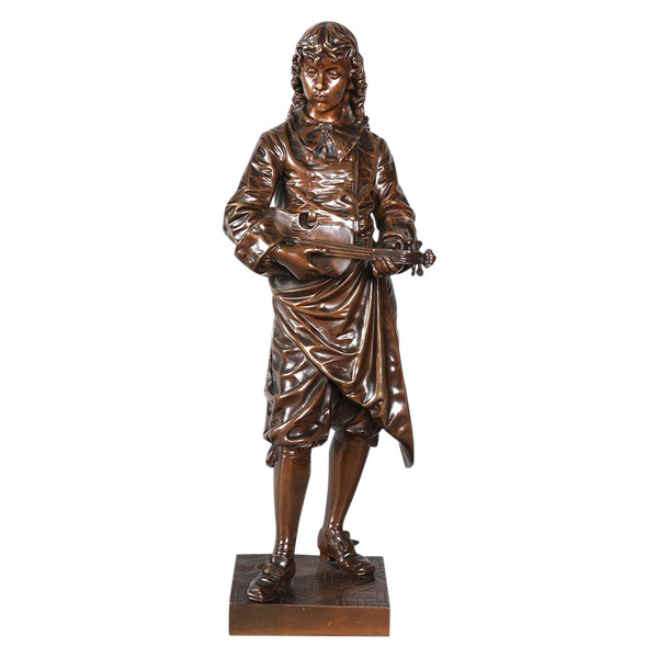 Bronze XIX° signé : Eutrope BOURET 1883 / 1906, Le violoniste