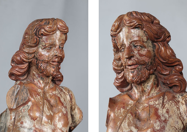 Christ from the 17th century, 88cm, in solid wood, Polychrome