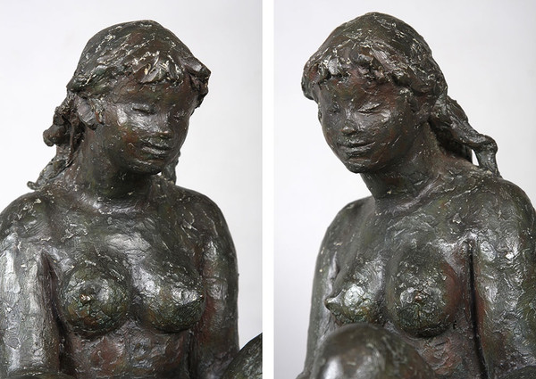 Bronze Octavio VICENT 1913/1999, La Baigneuse, Bronze à la cire perdue.