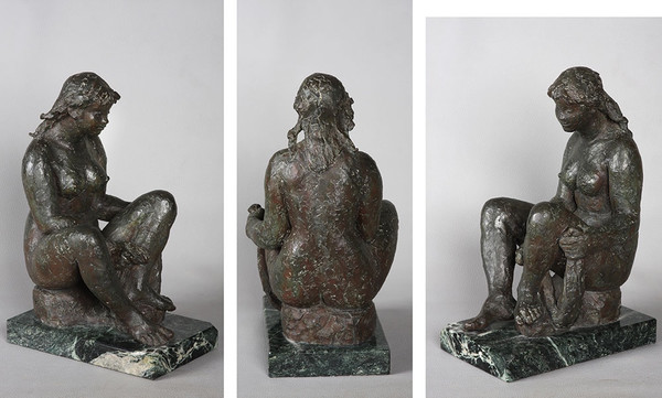 Bronze Octavio VICENT 1913/1999, La Baigneuse, Bronze à la cire perdue.