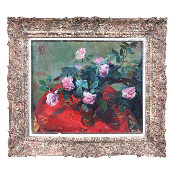 Rosenstrauß, signiert Robert Francolin 1899/1974, Französische Schule