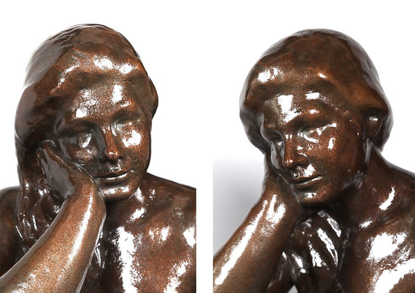 Bronze, 60 cm, signé Joan SEGURANYES i REDORTA né en 1932, Nue, École Espagnole 