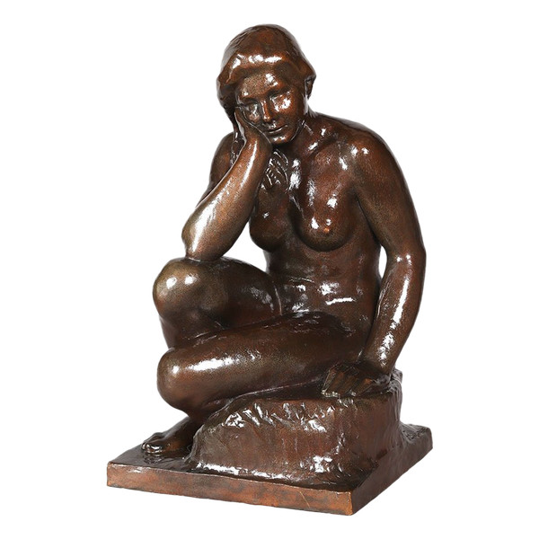 Bronze, 60 cm, signé Joan SEGURANYES i REDORTA né en 1932, Nue, École Espagnole 