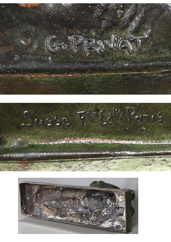 Gilbert PRIVAT 1892/1969, Bronzo 55 cm, Art Déco, fondatore Susse et Frères, Parigi