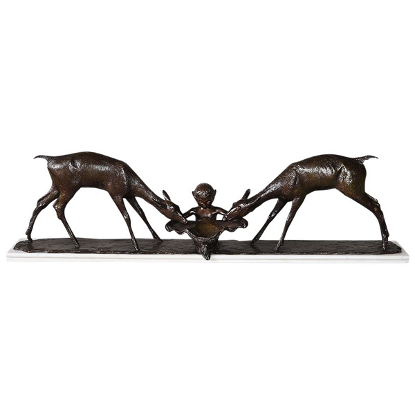 Bronze 1925, 94 cm, Ary BITTER, Gründer: SUSSE, Hirschtrinken