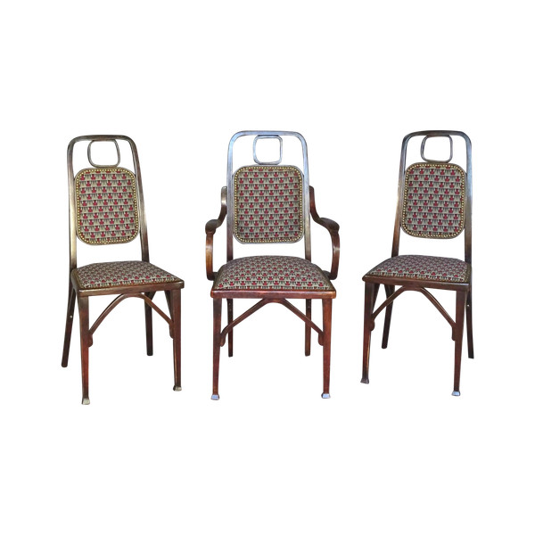 Ensemble Secession , Mundus 1910/1914, un fauteuil et deux chaises, no Thonet