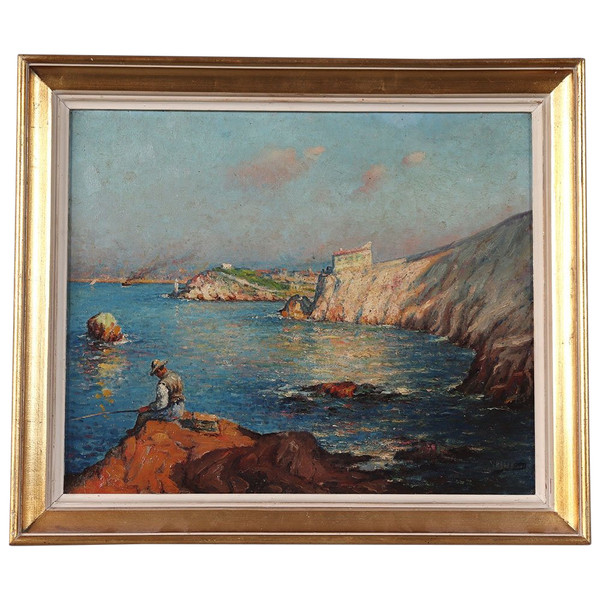 Impressionist style seascape, circa 1900, signed