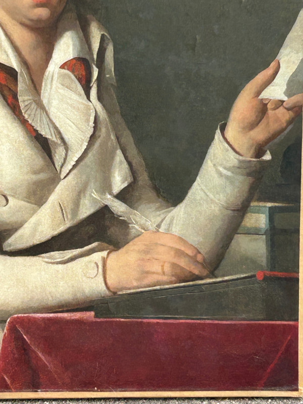 Ritratto - Coppia Di Ritratti Di Coppia E Bambino Del Periodo Direttorio O Impero H 92 Cm